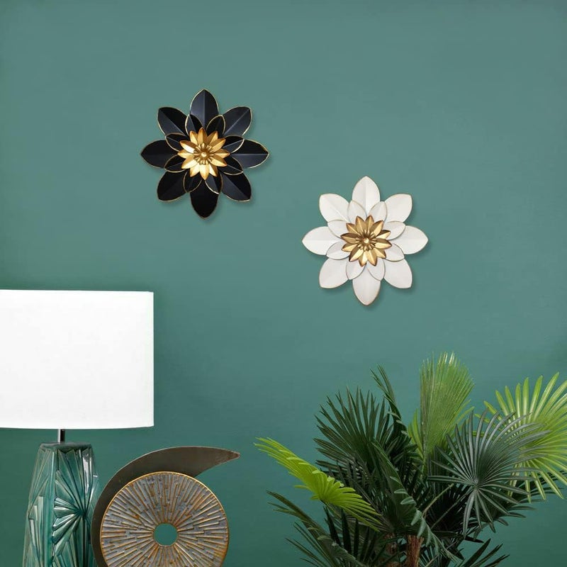 Picfarce Metal Flower Wall Art Decor, 9.5“ Rustic Modern Floral Sculpture, Distressed Iron Wall Hanging Home Decoration Accent Artworks for Indoor Kitchen Bedroom Living Room Office Outdoor Garden Patio - Image 5